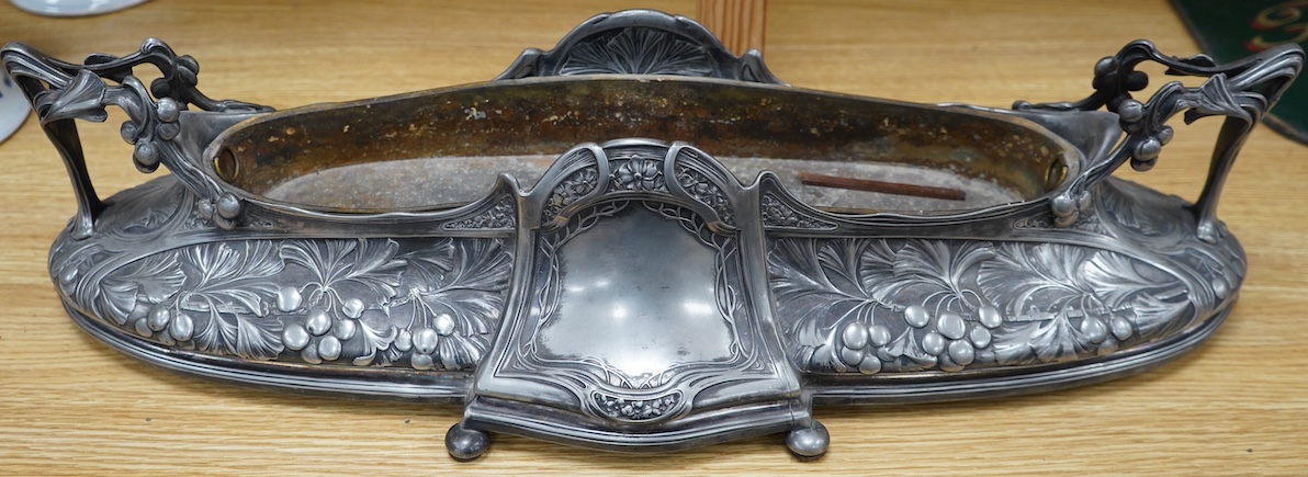 An early 20th Century German Art Nouveau B & G Imperial centrepiece, 63.5cm long. Condition - fair to good
